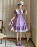 Alice Girl -Grape Estate - Short Sleeve Embroidery Classic Lolita OP Dress