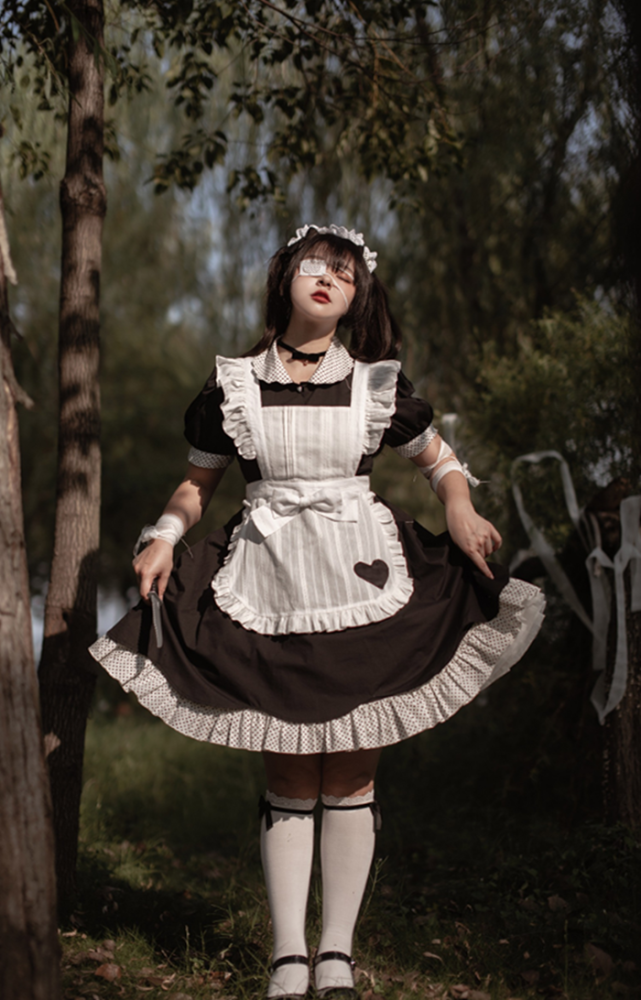 US 74.99 Bubble Milk Jug Sweet Gothic Maid Lolita OP and