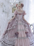 Toothcat -The Moon Over Rambling Rose- Flower Wedding Lolita Rosette Hairclilps and Tailing