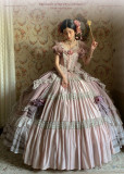 Toothcat -The Moon Over Rambling Rose- Classic Rococo Tea Party Flower Wedding Lolita OP Dress Set