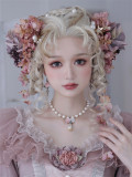 Toothcat -The Moon Over Rambling Rose- Flower Wedding Lolita Rosette Hairclilps and Tailing