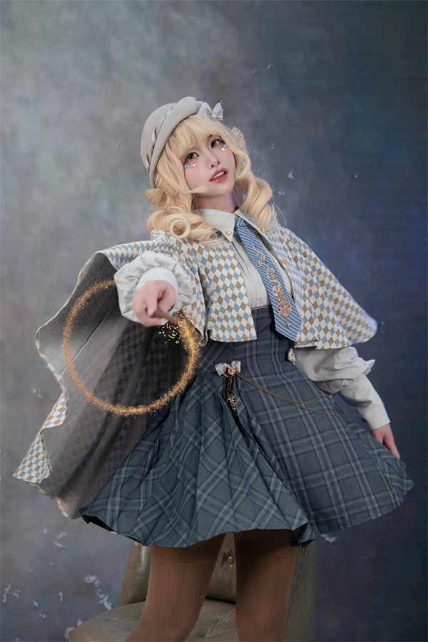 Fantastic Wind -Magic Alice- Causal Classic Embroidery Lolita Salopettes, Blouse and Cape