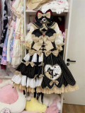 Witch Cat- Halloween Gothic Lolita Salopettes, Blouse and Accessories Full Set