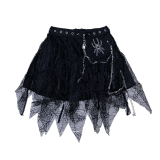 Alt Street Punk Spider Chain Lace Skirt