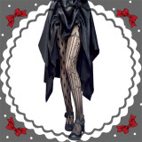 Striped Clown Hollowed Out Fishnet Gothic Lolita Tights