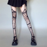 Wuxiaoliu- Black Fishnet Gothic Lolita Tights