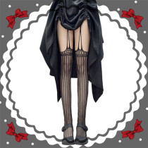 Retro Black Fishnet Gothic Lolita Suspender Tights