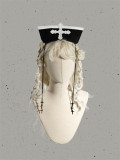 Psyche Manie -A Nail Pierces The Bone- Gothic Lolita Hat with Veil