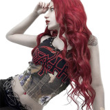 Alt Street Punk Y2K Riveted Backless Halter Vest