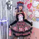 Cute Kawaii Harajuku Layer Cupcake Cartoon Printed Skirt with Waistband