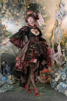 Fantastic Wind -Red Queen- Classic Princess Lolita OP Dress and Accessories