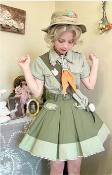 Rabbit Spring Journey- Cute Ouji Prince Blouse and Skirt Set