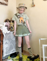 Rabbit Spring Journey- Cute Ouji Prince Blouse and Shorts Set