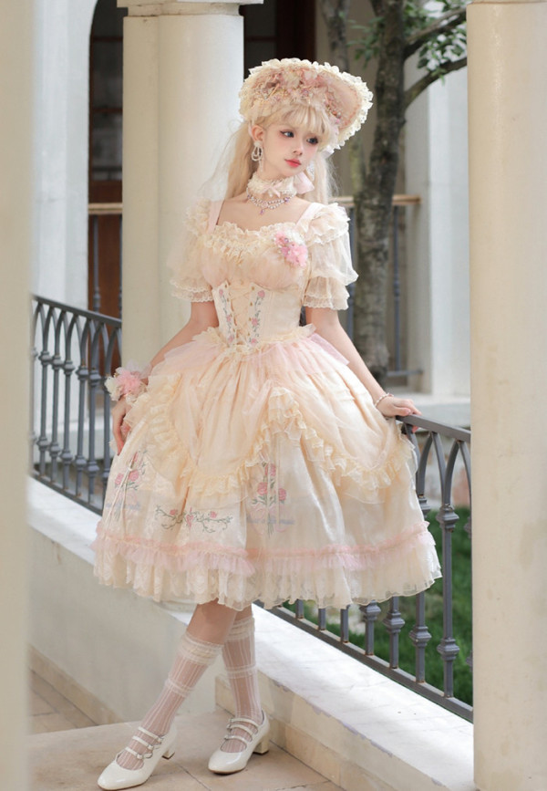 Waltz of The Roses- Elegant Embroidery Classic Lolita JSK