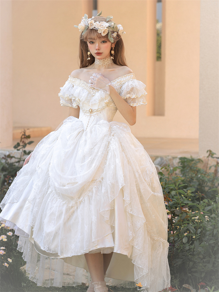 Sweet Lolita Dress Plaid Long Sleeves Country Lolita One Piece Dress -  Lolitashow.com