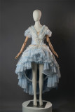 Fantastic Wind -White Queen- Embroidery Princess Classic Lolita OP Dress with Bloomer and Petticoat