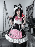 Cute Kawaii Harajuku Kitty Maid Layer Cupcake Dress Full Set