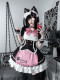 Cute Kawaii Harajuku Kitty Maid Layer Cupcake Dress Full Set