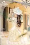 Alice Girl-Dear MIss Diana- Elegant Embroidery Tea Party Princess Classic Lolita Hat, Veil and Necklace