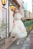 Fantastic Wind -Summer of Sunflowers- Embroidery Classic Lolita OP Dress with Apron and Hat