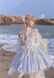 Floating Dream- Gorgeous Embroidery Wedding Fishbone Classic Lolita JSK