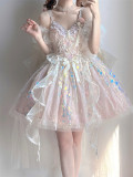 Floating Dream- Gorgeous Embroidery Wedding Fishbone Classic Lolita JSK