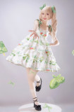 SakuraLolita -Lime for Summer-High Waist Sweet Casual Lolita JSK