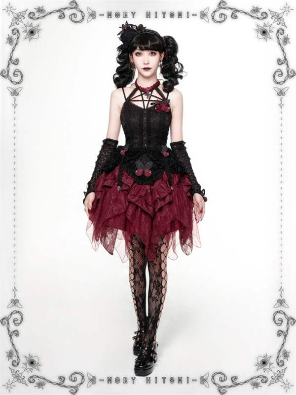 MORYHITOMI -Rose Butterfly- Gothic Lolita Topwear and Skirt