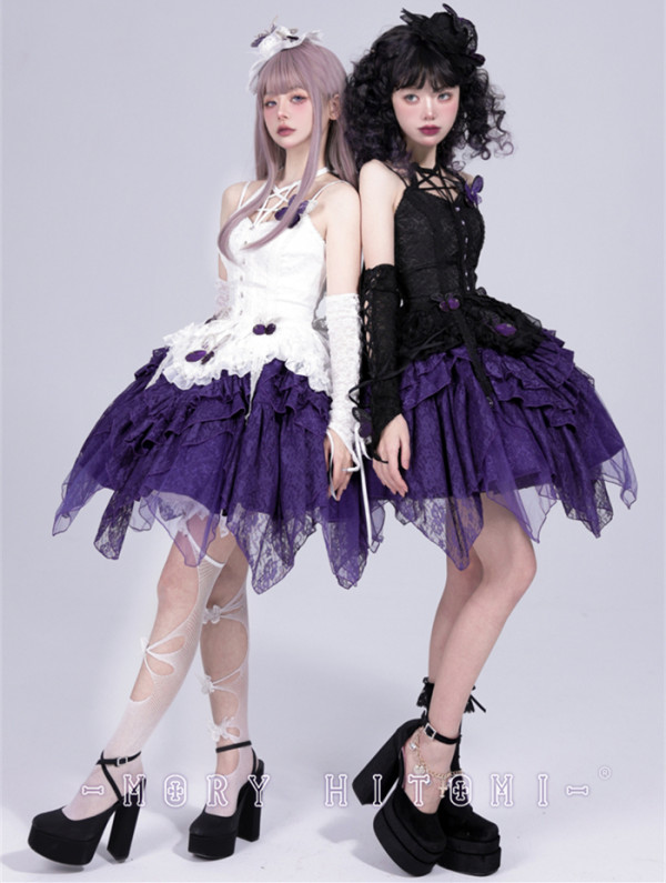 MORYHITOMI -Rose Butterfly- Lace Gothic Lolita Topwear and Skirt