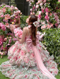 French Rose - Fantastic Princess Sweet Classic Lolita Halter Dress Full Set