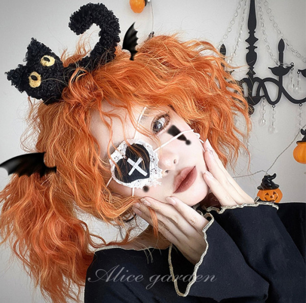 Alicegarden - Halloween Devil Orange 55cm Long Curly Wavy Lolita Wig