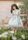 Green Grape- Classic Lolita OP Dress, Bolero and Apron