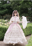 Withpuji -Letter and Poems- Tea Party Princess Classic Lolita OP Dress Set