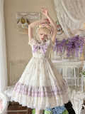 Withpuji -Letter and Poems- Bellflower Short Sleeves Classic Lolita OP Dress
