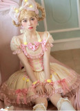 Yingji-Sugar Magic- Sweet Casual Lolita OP Dress, Headwear and Wristcuffs