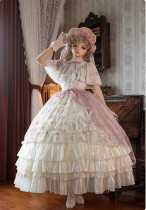 Withpuji -Letter and Poems- Tea Party Princess Classic Lolita OP Dress Set