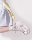 Transfer Student -Rebellious Bone- High Heel Round Toe Cross Chain Lolita Platform Shoes
