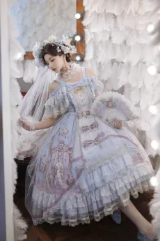 Symphony of the Night- Gorgeous Tea Party Princess Wedding Classic Lolita JSK and Accessories Set