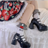 Roji -Checkered Strawberry- Cute Sweet Lolita Socks
