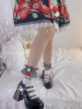 Roji -Checkered Strawberry- Cute Sweet Lolita Socks