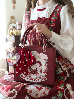 GK-O Lolita Girl Cute Carrot Pattern Plush Shoulder Bag Crossbody