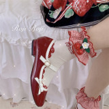 Roji -Checkered Strawberry- Cute Sweet Lolita Socks
