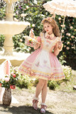 Tulip- Sweet Classic Lolita OP Dress with Collar, Headbow and Wristcuffs