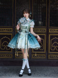 Alice Girl -Green Butterfly- Embroidery Sweet Qi Lolita JSK