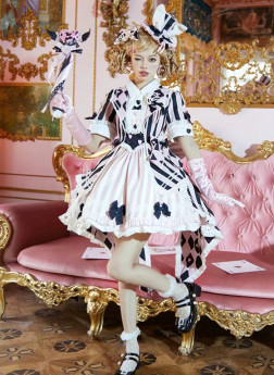 Yingji-Eerie theatre- Sweet Casual Lolita OP Dress and Accessories