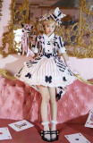 Yingji-Eerie theatre- Sweet Casual Lolita OP Dress and Accessories