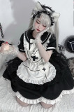 Mewroco -Contract Sweetheart- Sweet Gothic Lolita OP, Apron and Headband Set