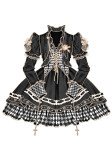 CastleToo -Black and White Witch- Gothic Lolita Topwear and Skirt Set and Witch Hat