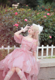 Zhijinyuan -Star River Prayer- Elegant Fishbone Classic Lolita JSK with Bow Tailing