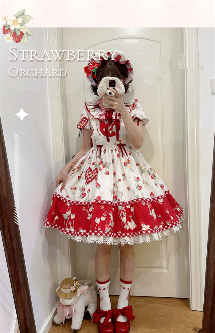 US$ 76.99 - Strawberry Orchard- Sweet Lolita OP Dress - m 